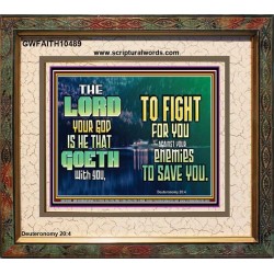 THE LORD IS WITH YOU TO SAVE YOU  Christian Wall Décor  GWFAITH10489  "18X16"