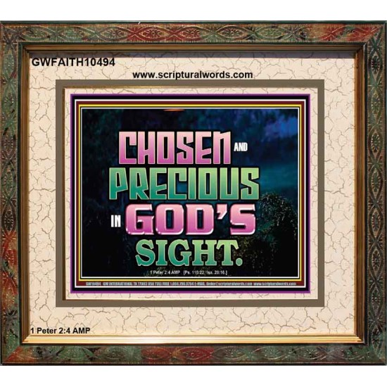 CHOSEN AND PRECIOUS IN THE SIGHT OF GOD  Modern Christian Wall Décor Portrait  GWFAITH10494  