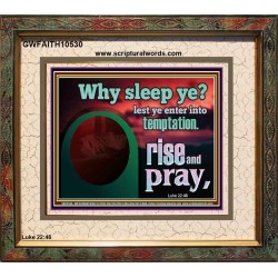 WHY SLEEP YE RISE AND PRAY  Unique Scriptural Portrait  GWFAITH10530  "18X16"
