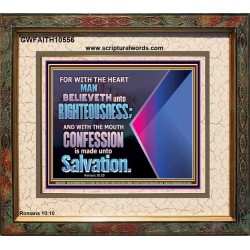 TRUSTING WITH THE HEART LEADS TO RIGHTEOUSNESS  Christian Quotes Portrait  GWFAITH10556  "18X16"