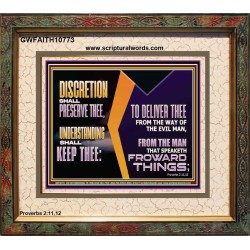 DISCRETION WILL WATCH OVER YOU UNDERSTANDING WILL GUARD YOU  Bible Verses Wall Art  GWFAITH10773  "18X16"