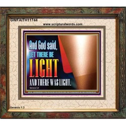 AND GOD SAID LET THERE BE LIGHT AND THERE WAS LIGHT  Biblical Art Glass Portrait  GWFAITH11744  