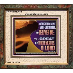 CONSIDER MINE AFFLICTION O LORD  Christian Artwork Glass Portrait  GWFAITH12052  "18X16"