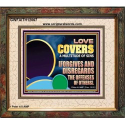 FORGIVES AND DISREGARDS THE OFFENSES OF OTHERS  Religious Wall Art Portrait  GWFAITH12067  "18X16"