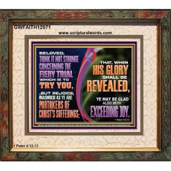 THINK IT NOT STRANGE CONCERNING THE FIERY TRIAL WHICH IS TO TRY YOU  Modern Christian Wall Décor Portrait  GWFAITH12071  "18X16"