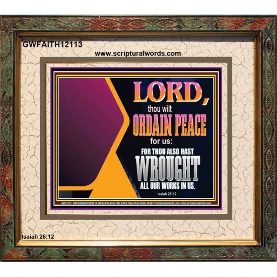 THE LORD WILL ORDAIN PEACE FOR US  Large Wall Accents & Wall Portrait  GWFAITH12113  