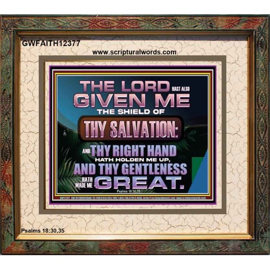 THY RIGHT HAND HATH HOLDEN ME UP  Ultimate Inspirational Wall Art Portrait  GWFAITH12377  