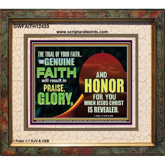 YOUR GENUINE FAITH WILL RESULT IN PRAISE GLORY AND HONOR  Children Room  GWFAITH12433  