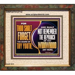 THOU SHALT FORGET THE SHAME OF THY YOUTH  Encouraging Bible Verse Portrait  GWFAITH12712  "18X16"