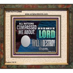 IN THE NAME OF THE LORD WILL I DESTROY THEM  Biblical Paintings Portrait  GWFAITH12966  "18X16"