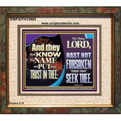 THEY THAT KNOW THY NAME WILL NOT BE FORSAKEN  Biblical Art Glass Portrait  GWFAITH12983  "18X16"