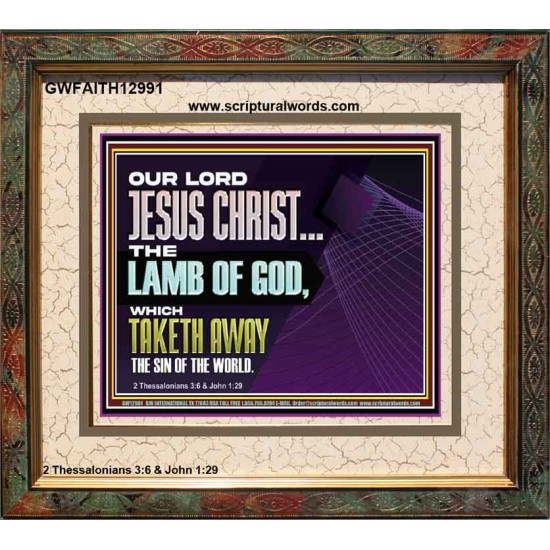 THE LAMB OF GOD WHICH TAKETH AWAY THE SIN OF THE WORLD  Children Room Wall Portrait  GWFAITH12991  
