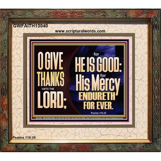 THE LORD IS GOOD HIS MERCY ENDURETH FOR EVER  Unique Power Bible Portrait  GWFAITH13040  