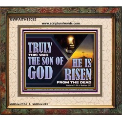 TRULY THIS WAS THE SON OF GOD HE IS RISEN FROM THE DEAD  Sanctuary Wall Portrait  GWFAITH13092  "18X16"