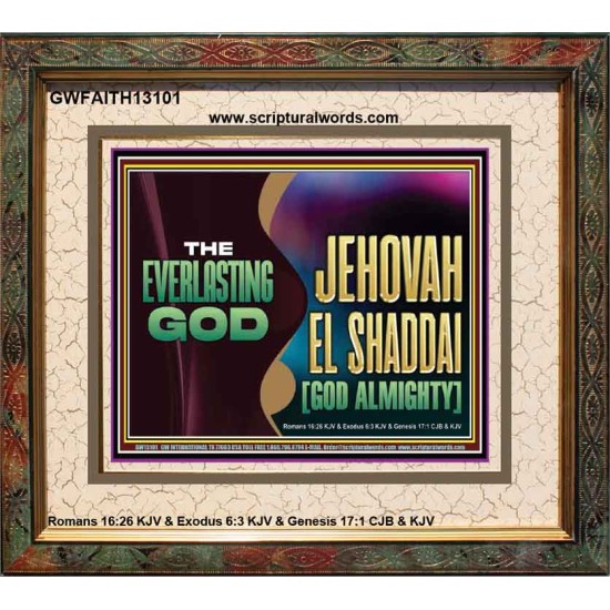 EVERLASTING GOD JEHOVAH EL SHADDAI GOD ALMIGHTY   Christian Artwork Glass Portrait  GWFAITH13101  