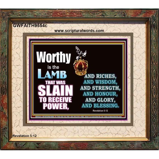 LAMB OF GOD GIVES STRENGTH AND BLESSING  Sanctuary Wall Portrait  GWFAITH9554c  