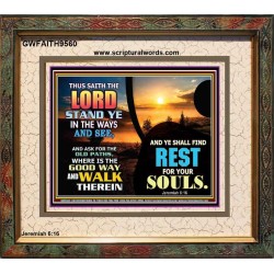 STAND YE IN THE WAYS OF JESUS CHRIST  Eternal Power Picture  GWFAITH9560  "18X16"