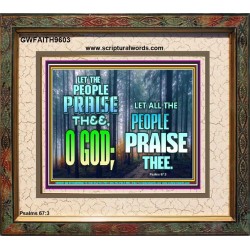 LET THE PEOPLE PRAISE THEE O GOD  Kitchen Wall Décor  GWFAITH9603  "18X16"