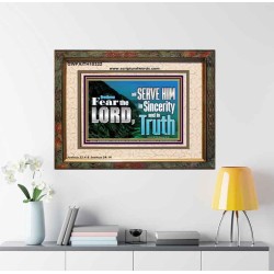 SERVE THE LORD IN SINCERITY AND TRUTH  Custom Inspiration Bible Verse Portrait  GWFAITH10322  