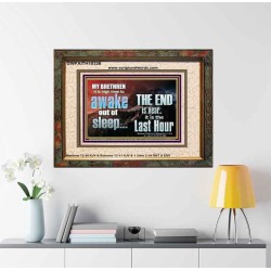 BRETHREN AWAKE OUT OF SLEEP THE END IS NEAR  Bible Verse Portrait Art  GWFAITH10336  "18X16"