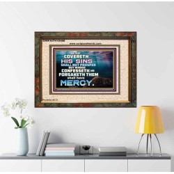 HE THAT COVERETH HIS SIN SHALL NOT PROSPER  Contemporary Christian Wall Art  GWFAITH10466  "18X16"