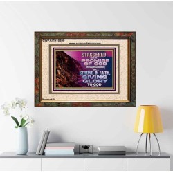 STAGGERED NOT AT THE PROMISE OF GOD  Custom Wall Art  GWFAITH10599  "18X16"