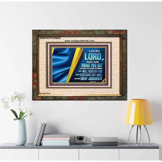 I WILL REDEEM YOU WITH A STRETCHED OUT ARM  New Wall Décor  GWFAITH10620  