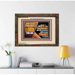 DILIGENTLY KEEP THE COMMANDMENTS OF THE LORD OUR GOD  Ultimate Inspirational Wall Art Portrait  GWFAITH10719  "18X16"