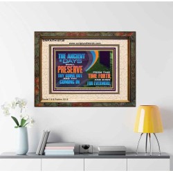 THE ANCIENT OF DAYS SHALL PRESERVE THY GOING OUT AND COMING  Scriptural Wall Art  GWFAITH10730  "18X16"