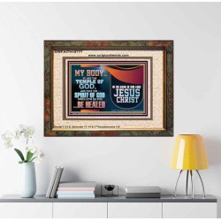 YOU ARE THE TEMPLE OF GOD BE HEALED IN THE NAME OF JESUS CHRIST  Bible Verse Wall Art  GWFAITH10777  "18X16"