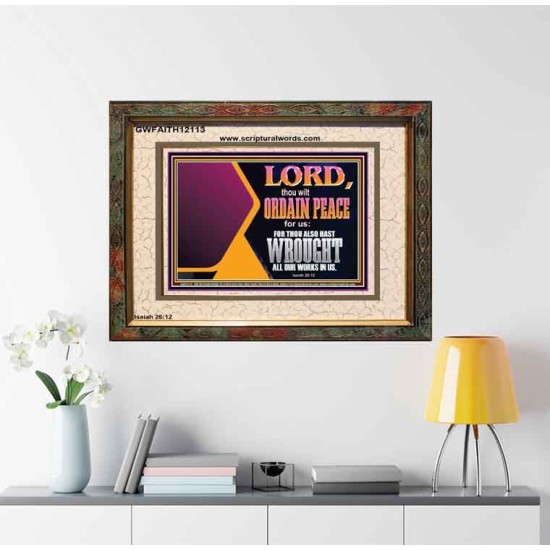 THE LORD WILL ORDAIN PEACE FOR US  Large Wall Accents & Wall Portrait  GWFAITH12113  