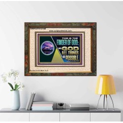 THIS IS THE FINGER OF GOD WITH GOD ALL THINGS ARE POSSIBLE  Bible Verse Wall Art  GWFAITH12168  "18X16"