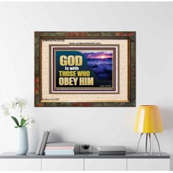 GOD IS WITH THOSE WHO OBEY HIM  Scripture Art Prints Portrait  GWFAITH12723  "18X16"