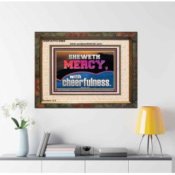 SHEW MERCY WITH CHEERFULNESS  Bible Scriptures on Forgiveness Portrait  GWFAITH12964  