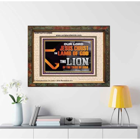 THE LION OF THE TRIBE OF JUDA CHRIST JESUS  Ultimate Inspirational Wall Art Portrait  GWFAITH12993  