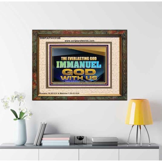 EVERLASTING GOD IMMANUEL..GOD WITH US  Contemporary Christian Wall Art Portrait  GWFAITH13105  