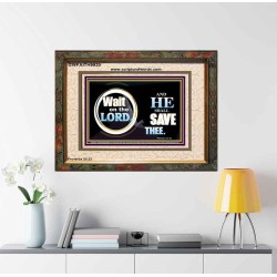 WAIT ON THE LORD AND HE SHALL SAVED THEE  Contemporary Christian Wall Art Portrait  GWFAITH9920  "18X16"