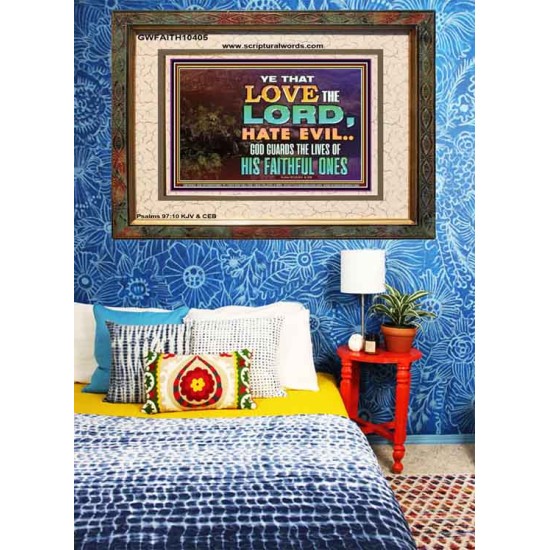 GOD GUARDS THE LIVES OF HIS FAITHFUL ONES  Children Room Wall Portrait  GWFAITH10405  