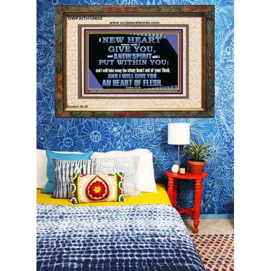 I WILL GIVE YOU A NEW HEART AND NEW SPIRIT  Bible Verse Wall Art  GWFAITH10633  