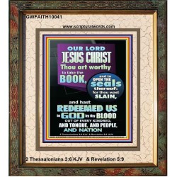 YOU ARE WORTHY TO OPEN THE SEAL OUR LORD JESUS CHRIST   Wall Art Portrait  GWFAITH10041  "16x18"
