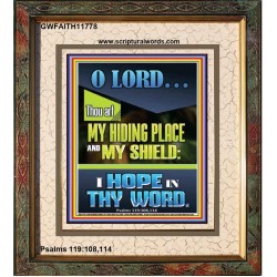 JEHOVAH OUR HIDING PLACE AND SHIELD  Encouraging Bible Verses Portrait  GWFAITH11778  "16x18"