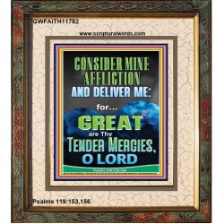 CONSIDER MINE AFFLICTION O LORD MY GOD  Christian Quote Portrait  GWFAITH11782  "16x18"