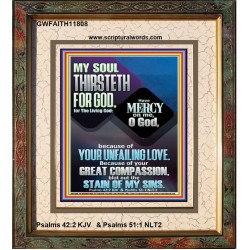 BECAUSE OF YOUR UNFAILING LOVE AND GREAT COMPASSION  Bible Verse Portrait  GWFAITH11808  "16x18"