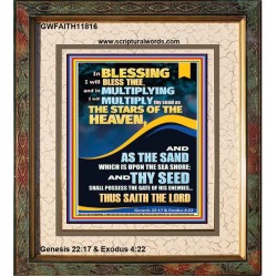 IN BLESSING I WILL BLESS THEE  Modern Wall Art  GWFAITH11816  "16x18"