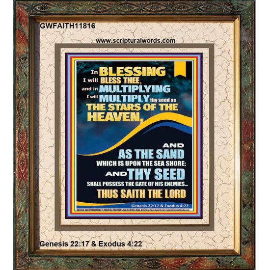 IN BLESSING I WILL BLESS THEE  Modern Wall Art  GWFAITH11816  