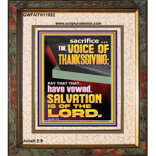 SACRIFICE THE VOICE OF THANKSGIVING  Custom Wall Scripture Art  GWFAITH11832  
