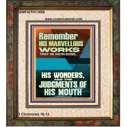 HIS MARVELLOUS WONDERS AND THE JUDGEMENTS OF HIS MOUTH  Custom Modern Wall Art  GWFAITH11839  "16x18"