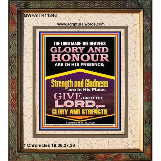 GLORY AND HONOUR ARE IN HIS PRESENCE  Custom Inspiration Scriptural Art Portrait  GWFAITH11848  
