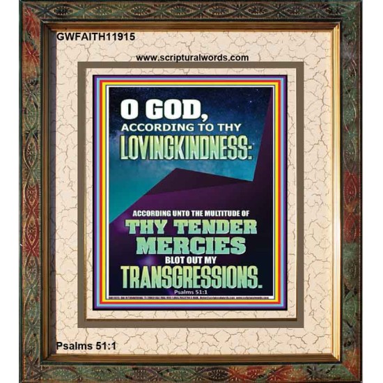 IN THE MULTITUDE OF THY TENDER MERCIES BLOT OUT MY TRANSGRESSIONS  Children Room  GWFAITH11915  