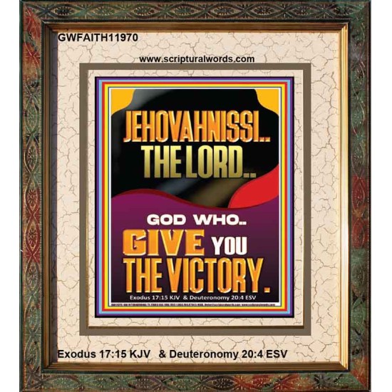 JEHOVAH NISSI THE LORD WHO GIVE YOU VICTORY  Bible Verses Art Prints  GWFAITH11970  
